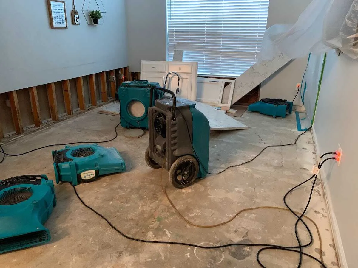 Dehumidifier in flood-cut room for Water Extraction & Removal in Alpine